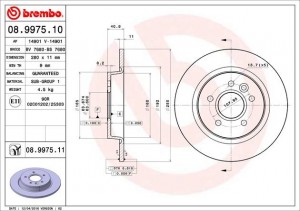 Тормозной диск 08.9975.10 BREMBO