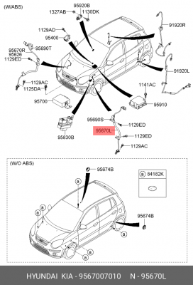 Датчик ABS 9567007010 HYUNDAI KIA