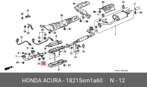 Кронштейн, система выпуска ОГ 18215SM1A60 HONDA