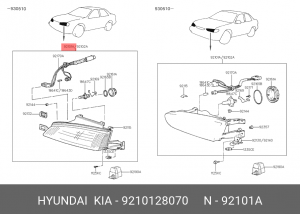 Основная фара 9210128070 HYUNDAI KIA