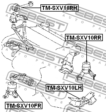 Подушка двигателя TM-SXV10RR FEBEST