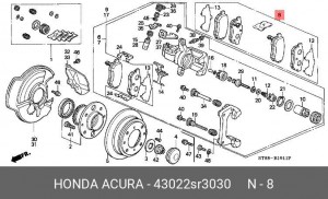 Комплект тормозных колодок, диско 43022SR3030 HONDA