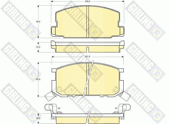 Комплект тормозных колодок, диско 6107999 GIRLING