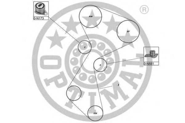 Комплект ремня ГРМ SK-1108S OPTIMAL