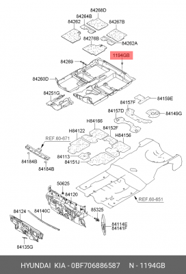 Клипса крепежная 0BF706886587 MOBIS