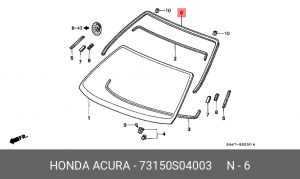 Молдинг стекла 73150S04003 HONDA