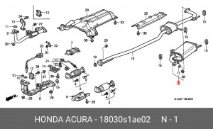Глушитель выхлопных газов конечный 18030S1AE02 HONDA