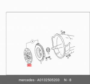 Диск сцепления A0132505203 MERCEDES BENZ