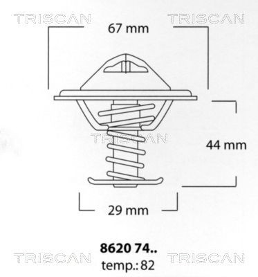 Термостат, охлаждающая жидкость 86207482 TRISCAN