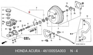Главный тормозной цилиндр 46100S5A003 HONDA