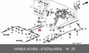 Трос, стояночная тормозная система 47520SZ3004 HONDA
