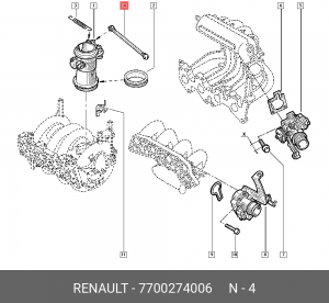 Заслонка дроссельная 7700274006 RENAULT