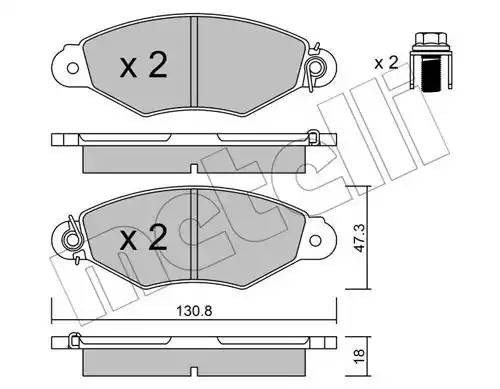 Комплект тормозных колодок, диско 22-0253-0 METELLI