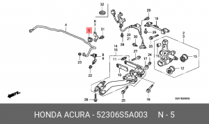 Втулка стабилизатора 52306-S5A-003 HONDA