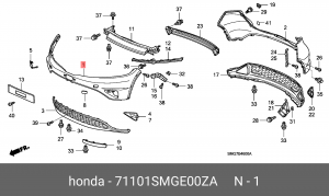 Накладка бампера 71101SMGE00ZA HONDA