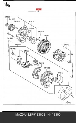 Генератор L3P9-18-300B MAZDA