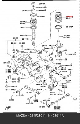 Пружина подвески G14F28011 MAZDA