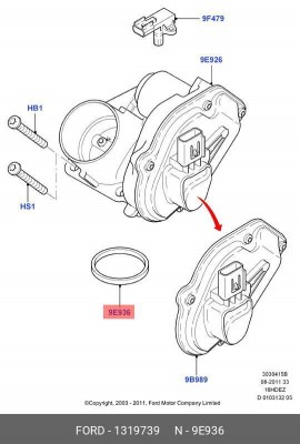Прокладка корпуса дроссельной заслонки 1 319 739 FORD