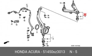 Рычаг независимой подвески колеса, подвеска колеса 51450-SZ3-013 HONDA