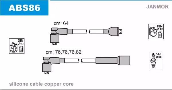 Ккомплект проводов зажигания ABS86 JANMOR