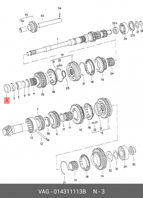 Уплотняющее кольцо 014 311 113 B VAG