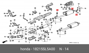 Кронштейн, система выпуска ОГ 18215SL5A00 HONDA