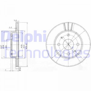 Тормозной диск BG3555 DELPHI
