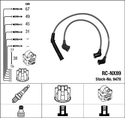Ккомплект проводов зажигания 9478 NGK NTK