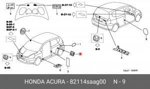 Деталь 82114SAAG00 HONDA