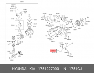 Кольцо уплотнительное 1751227000 HYUNDAI KIA