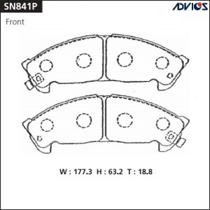 Колодки тормозные дисковые SN841P ADVICS