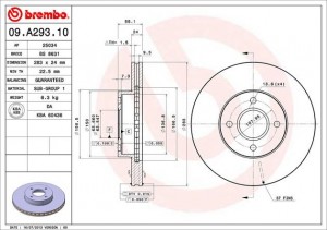 Тормозной диск 09.A293.10 BREMBO