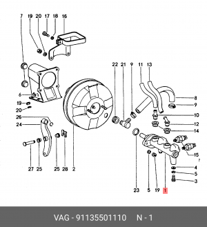 Главный тормозной цилиндр 91135501110 PORSCHE
