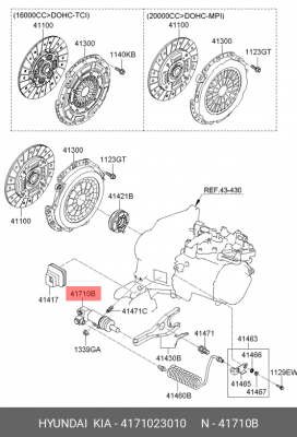 Рабочий цилиндр, система сцепления 4171023010 HYUNDAI KIA