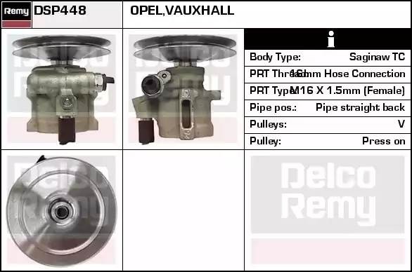 Гидравлический насос, рулевое управление DSP448 DELCO REMY