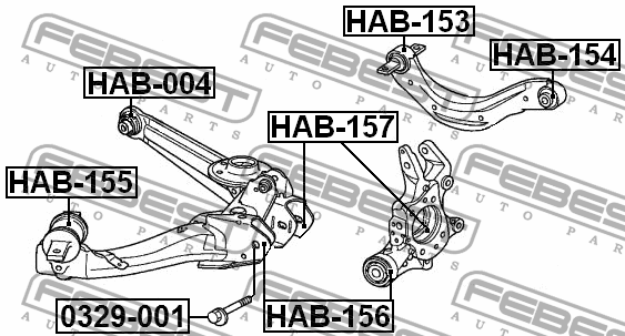 Сайлентблок заднего рычага HAB-004 FEBEST