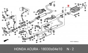 Глушитель выхлопных газов конечный 18030S04E10 HONDA