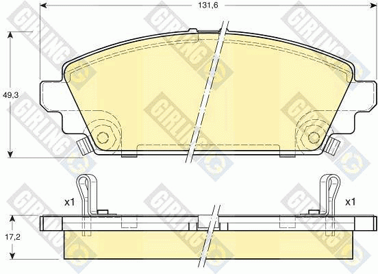 Комплект тормозных колодок, диско 6131891 GIRLING