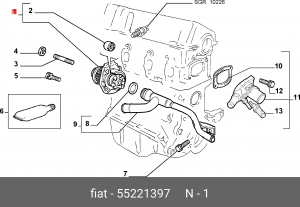 Насос - помпа системы охлаждения ДВС 55221397 ALFA FIAT LANCIA