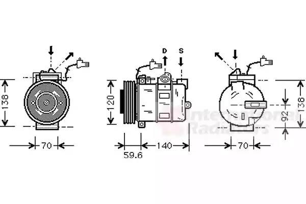 Компрессор, кондиционер 4700K054 VAN WEZEL