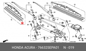 Щетка стеклоочистителя 76632-SEP-A01 HONDA