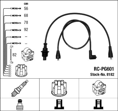 Ккомплект проводов зажигания RCPG601 NGK NTK