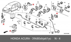 Датчик парковки 39680SHJA61YC HONDA