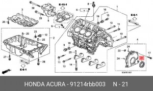 Сальник коленвала 91214RBB003 HONDA