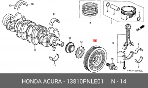 Шкив коленвала 13810PNLE01 HONDA
