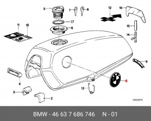 Эмблема 46 63 7 686 746 BMW