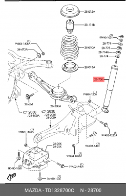 Амортизатор подвески TD13-28-700C MAZDA