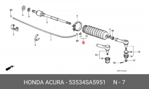 Комплект пылника, рулевое управление 53534SA5951 HONDA