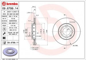 Тормозной диск 09.6799.14 BREMBO