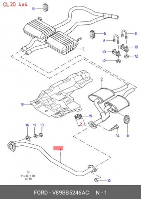 Труба системы выпуска ОГ V89BB-5246-AC FORD